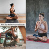 A woman wearing silicone yoga and pilates inspired socks practicing yoga or fitness.
