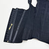 Black adjustable body shaper corset vest top with gold hardware and ribbed detailing