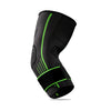 Black and neon green adjustable nylon elbow brace for joint support