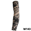 Manche de tatouage en tricot extensible noir et blanc décoré de texte et d'étoiles