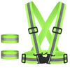 Adjustable High-Visibility Reflective Safety Vest with Wrist Straps