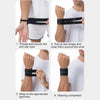 Demonstration of how to use a dual wrist support brace, showing threading, wrapping, and wearing.