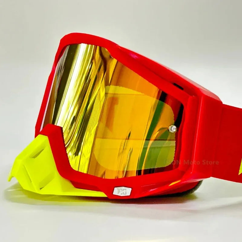 Classic Red Motorcycle Goggles with HD Lens