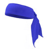 A royal blue breathable sports headband folded and displayed against a white background.