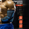 كمّ compression أسود مطاطي مع شبكة زرقاء لتخفيف آلام مرفق التنس