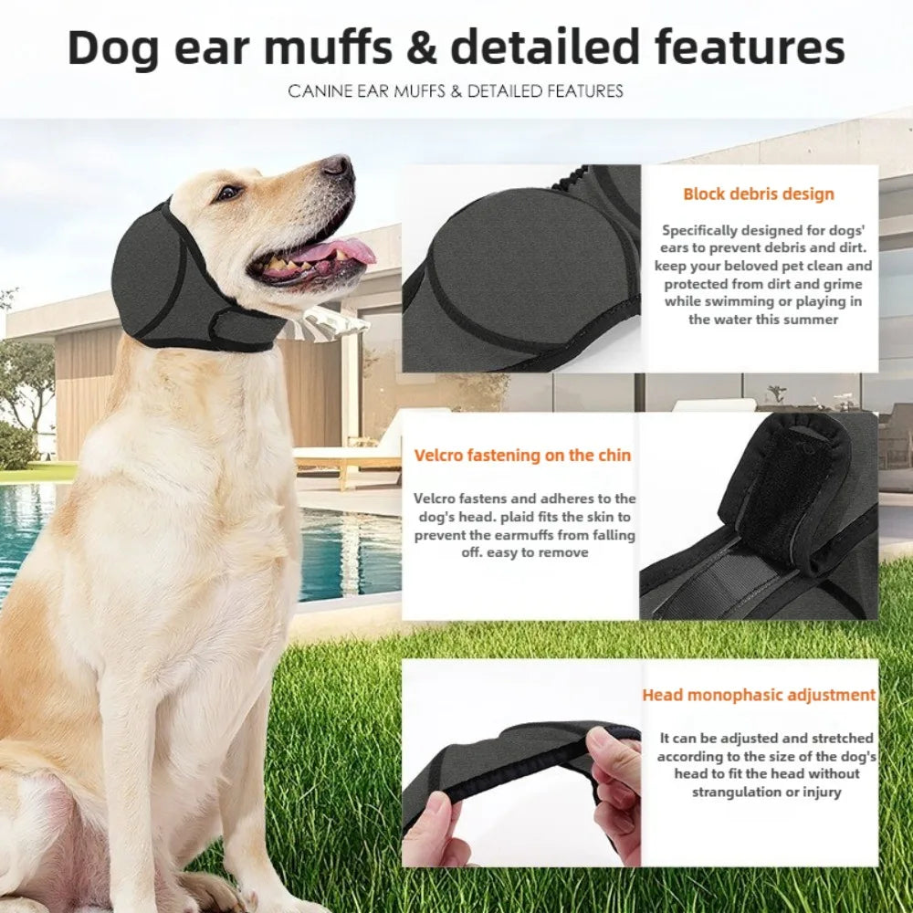 Calming Dog Ear Muffs for Swimming, Grooming & Noise Relief