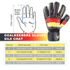Diagram showing goalkeeper glove measurements, including palm length and middle finger length.