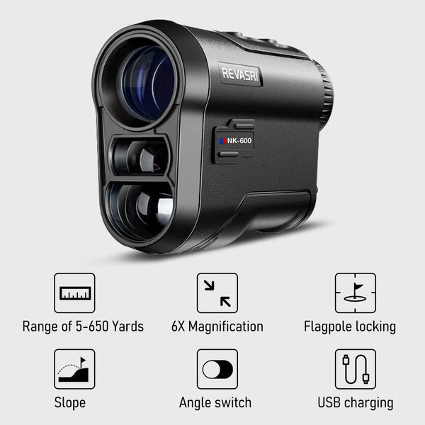 Golf Laser Rangefinder with Slope Compensation and Flag Lock