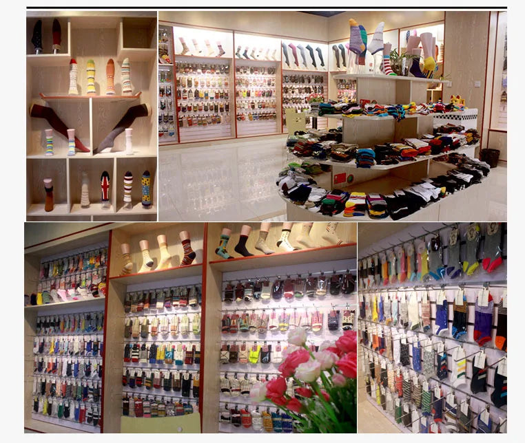 A display of various anti-slip silicone grip football socks in different colors and patterns.