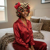 Leopard Print Plush Hair Wrap Headband with Bowknot
