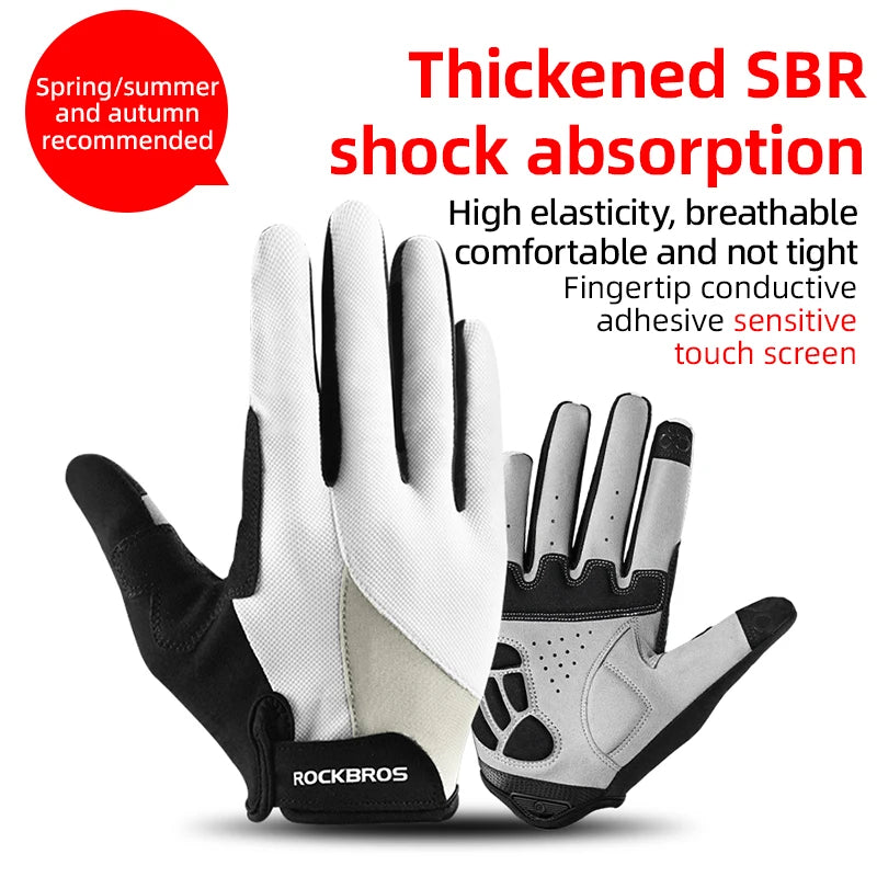 A pair of silicone gloves designed for thickened SBR shock absorption and sensitive touchscreen use.