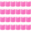 A grid of pink, rolled self-adhesive sports bandages.