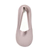 A pair of mauve silicone anti-slip summer socks shown from the top view.