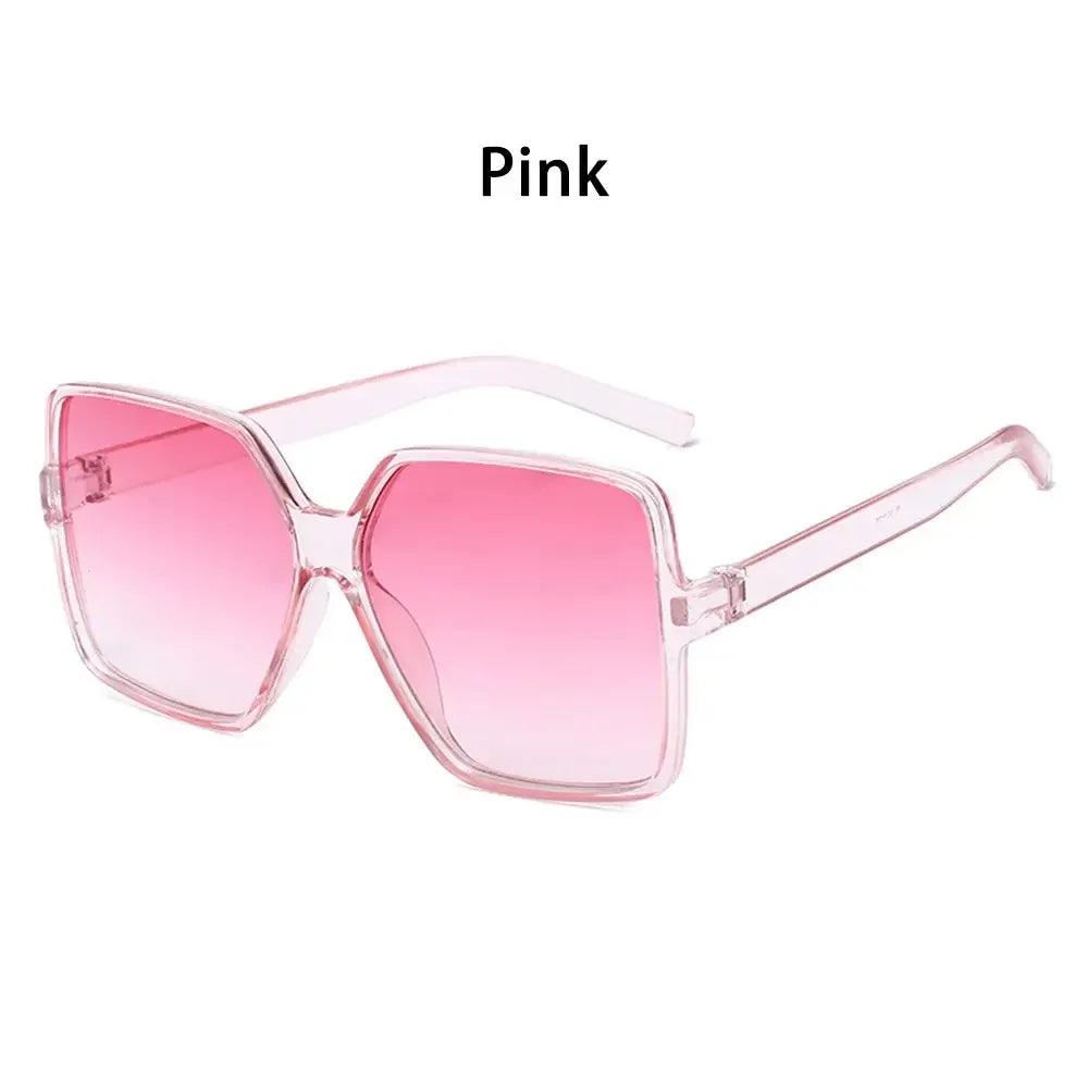 Pink vintage oversized retro sunglasses with pink tinted lenses
