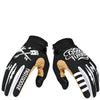 Pair of black and white full-finger motocross and off-road cycling gloves