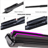 Installation methods for universal car wiper blades showing wiper interface and rocker arm interface.