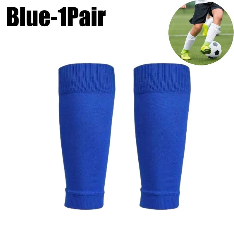 A pair of royal blue compression sports socks for football and team activities.