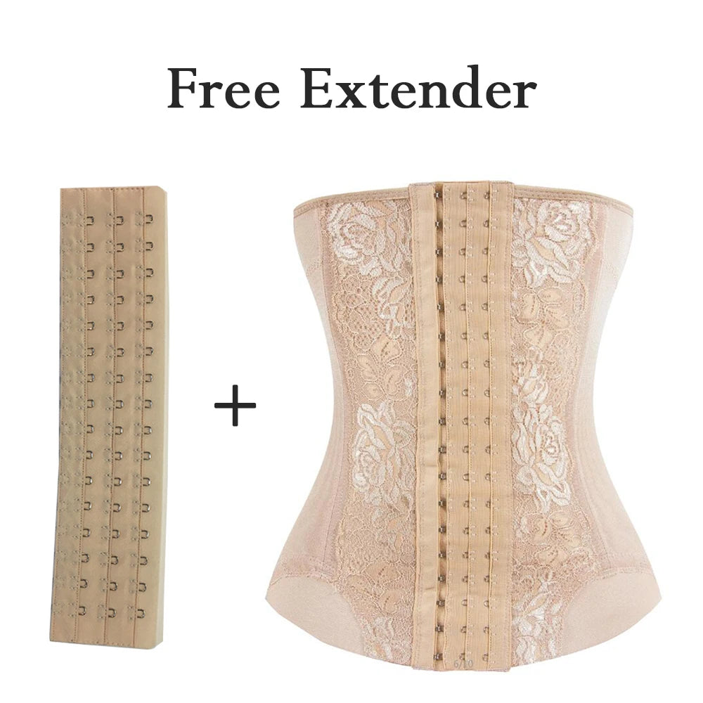 Free extender for a beige lace body shaper waist trainer corset