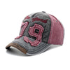 Vintage Washed Cotton Baseball Cap with Letter Embroidery