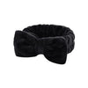 Black microfiber spa headband and wristband set