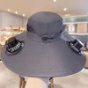 Solar-Powered Cooling Bucket Hat with USB Rechargeable Fan