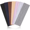 A set of solid elastic hair bands in various pastel and neutral colors, including black, navy, brown, peach, pink, and gray.