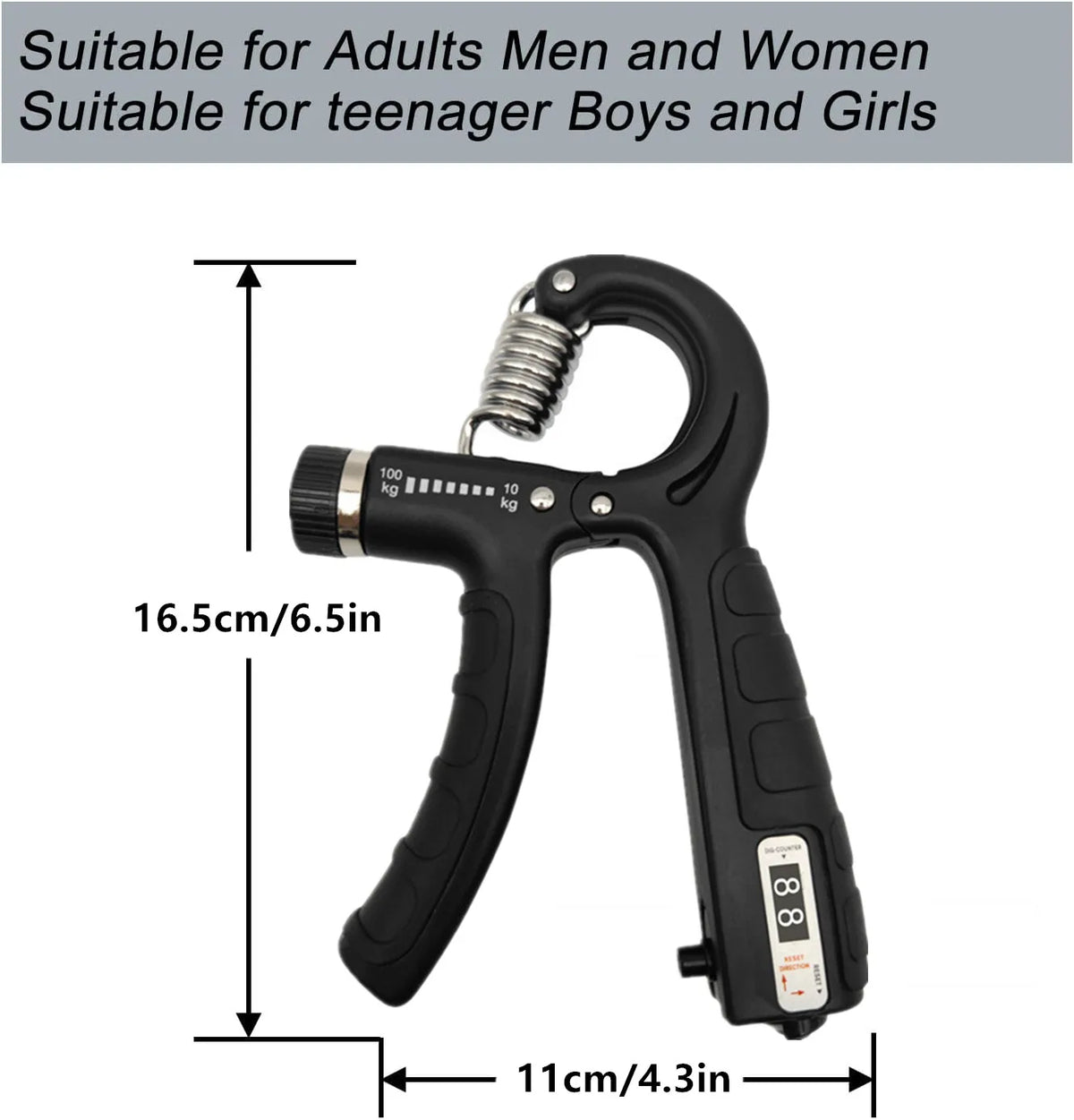 Adjustable Hand Grip Strengthener with Counter