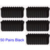 Fifty pairs of black comfort fit ankle socks displayed in multiple rows.