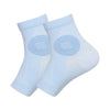Pair of white therapeutic compression socks for foot and ankle pain relief