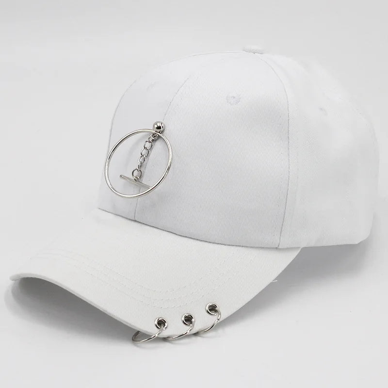 Classic Cotton Cap with Metal Ring Detail
