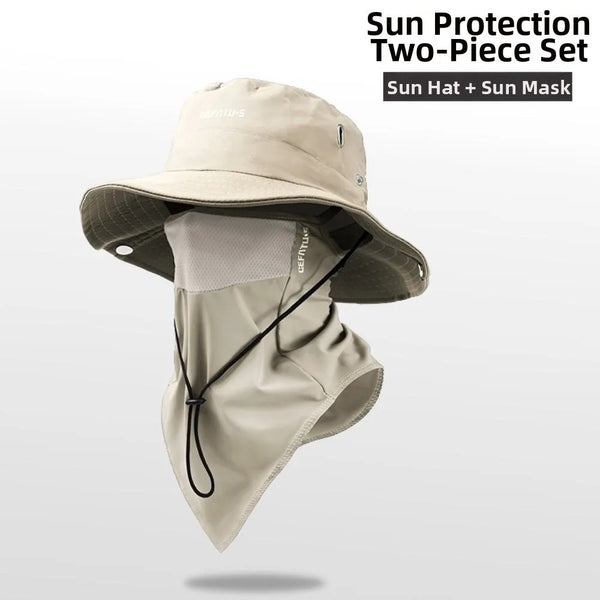 Breathable Fisherman Hat with Detachable Face Mask