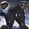 Gants de vélo et de sport en polaire noire, imperméables, avec écran tactile et ajustement
