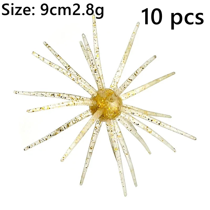 Realistic Sea Urchin Soft Fishing Lures - 10 Pack