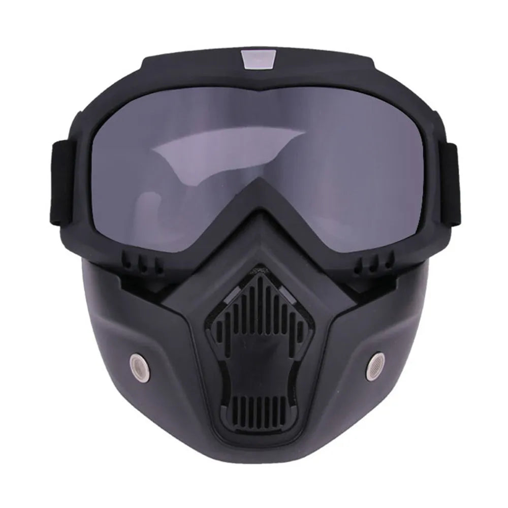 Protective Motorcycle Face Mask with Full-Face Goggles