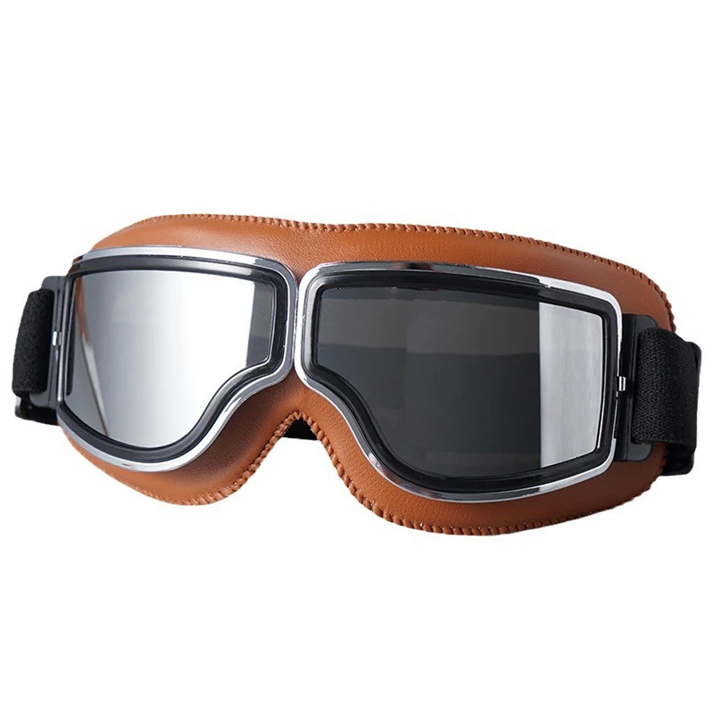 Vintage Leather Motorcycle Goggles