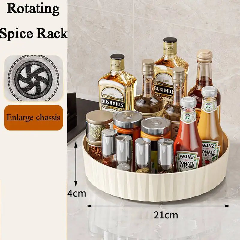 360° Rotating Acrylic Turntable Organizer for Spices, Condiments & More