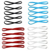 A pack of five elastic silicone sports headbands in black, blue, and red colors.