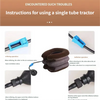 Diagram showing instructions for using a single tube tractor, including inflating and deflating operations.