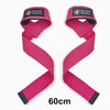 A pair of pink gym wrist straps with Bryant Fitness branding shown against a white background.