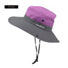 Women's Dual-Tone Sun Hat with Ponytail Hole
