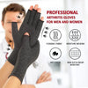 A pair of professional arthritis gloves for men and women shown on a person's hand.