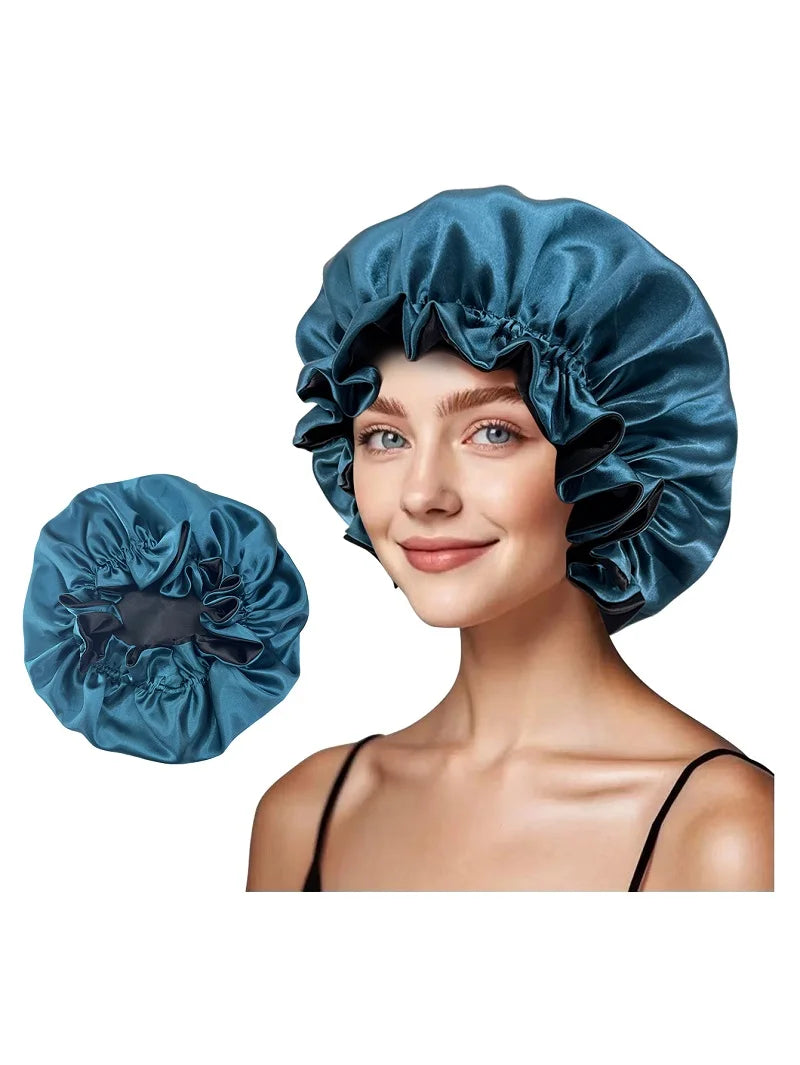 Reversible Satin Sleep Cap with Adjustable Fit