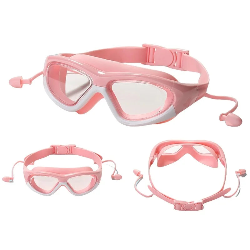 Kids Swim Goggles with Anti-Fog Lenses and Silicone Earplugs