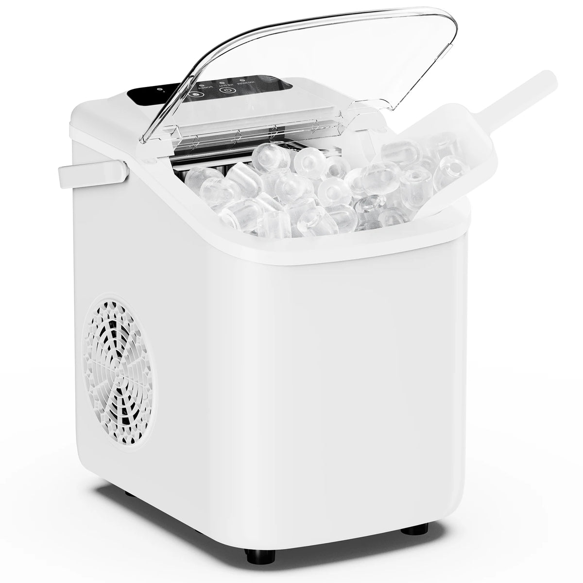 Compact Countertop Ice Maker with Basket and Handle