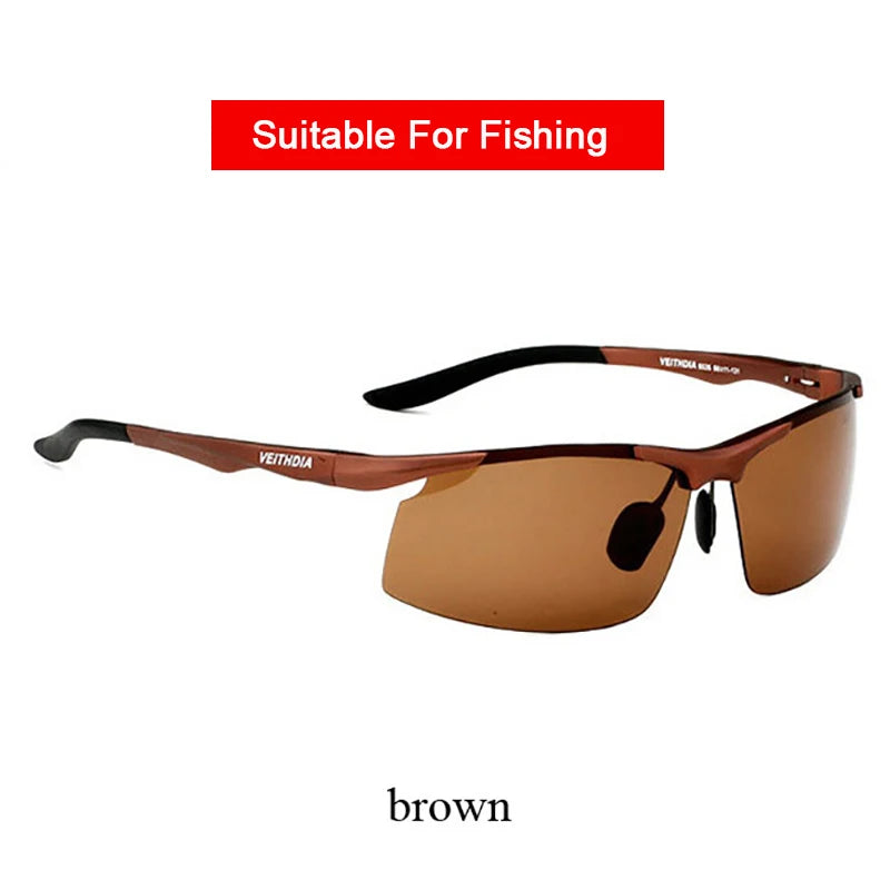 Rimless Polarized Sunglasses for Men | Lightweight Aluminum-Magnesium Frame with UV400 Protection