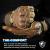Brown tactical finger gloves made of microfiber material with an adjustable wrist design.