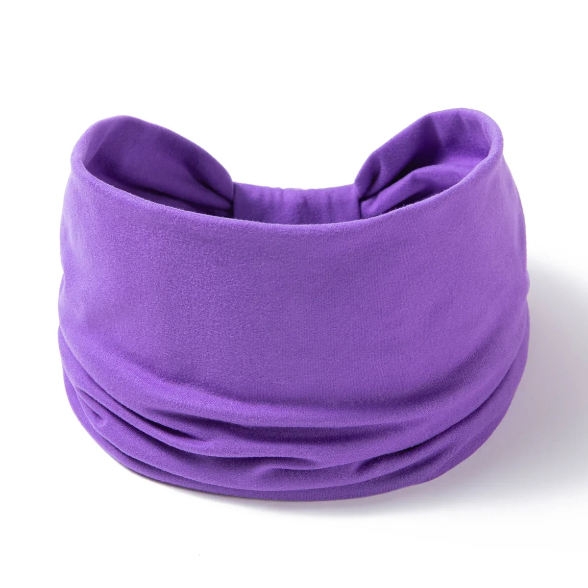 A purple boho wide headband hair wrap for women shown against a white background.