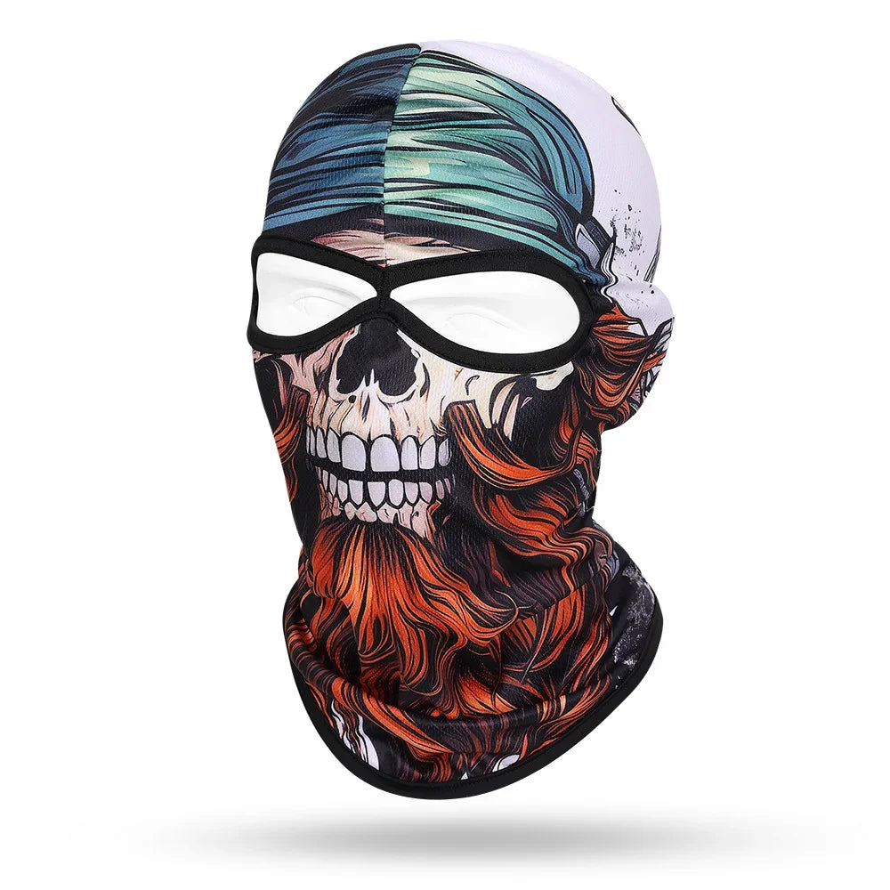 Skull Print Full Face Balaclava for Motorcycle & Outdoor Sports