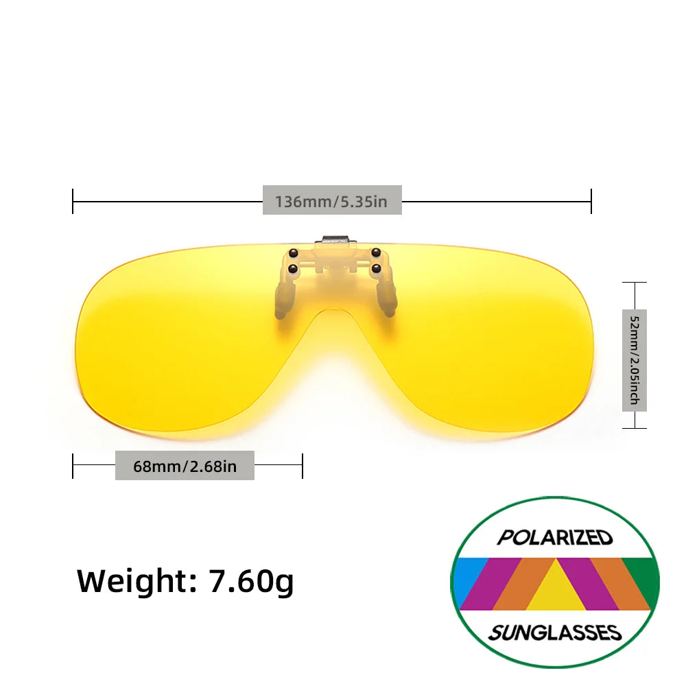 Flip-Up Clip-On Polarized Sunglasses with UV400 Protection