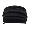 Black cross-knotted fabric headband for yoga and workout